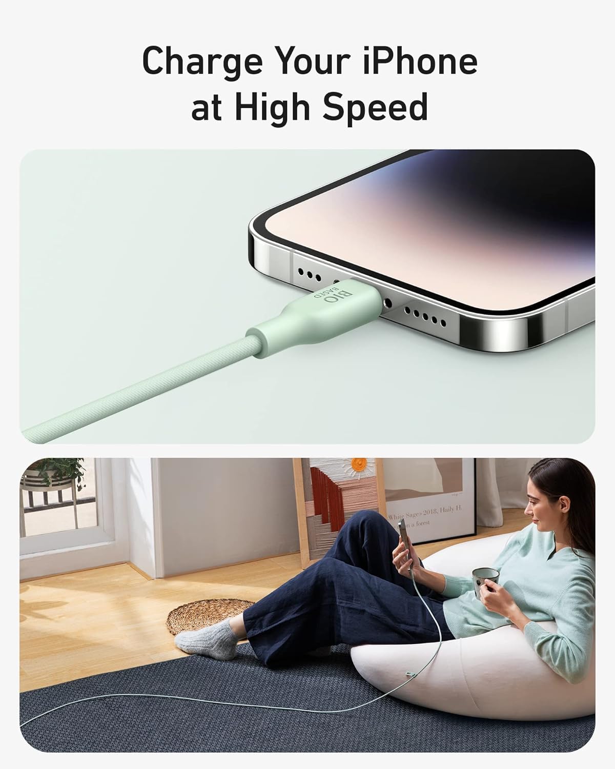 542 10FT, 30W 15,000 Anker Bio-Nylon USB-C to Lightning Cable Eco-Friendly Fast Charging Cable, Supports Power Delivery