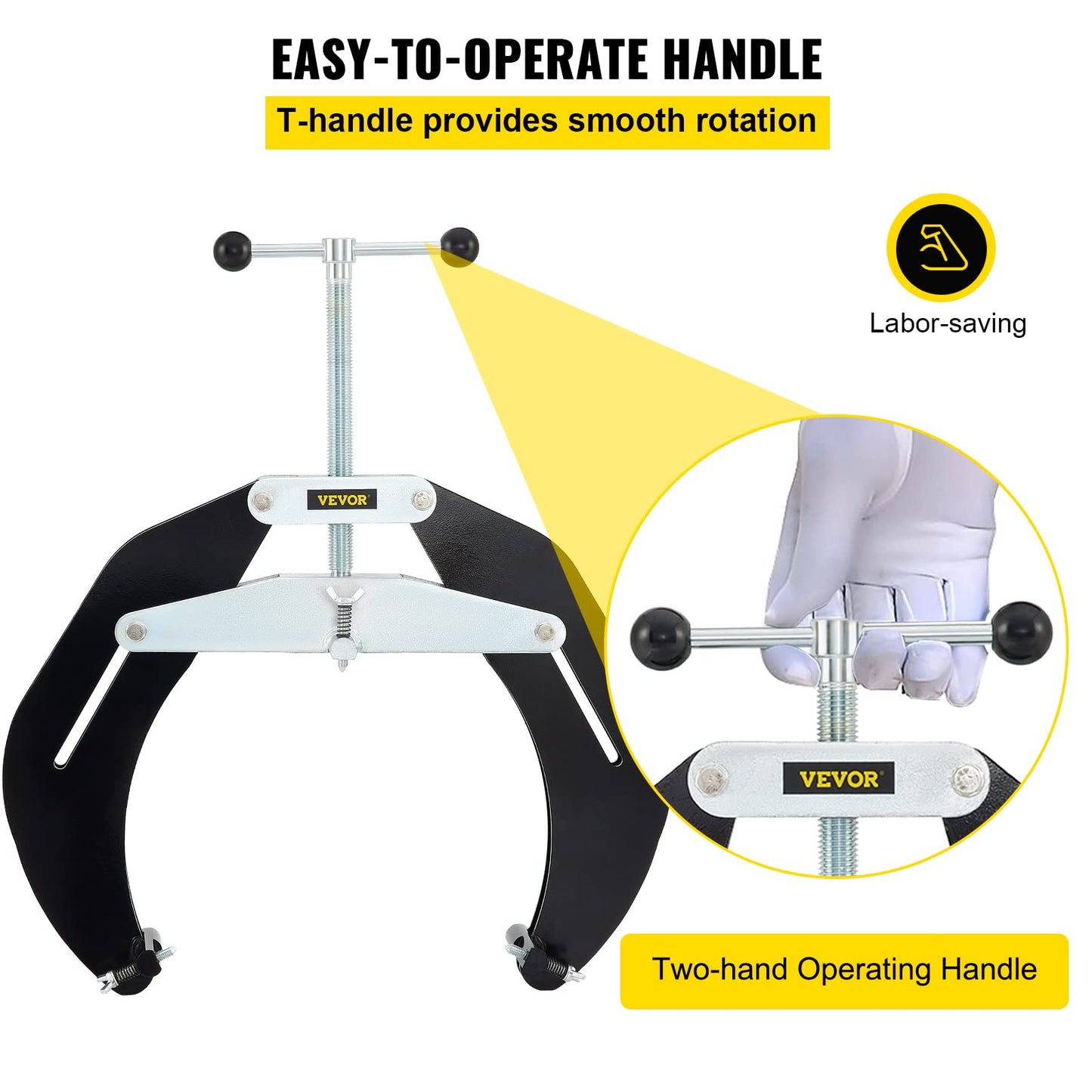 VEVOR Pipe Clamp, 5 to 12 in, High Strength Ultra Clamp with Quick Acting Screws, Steel Pipe Alignment Tool with Lightweight Design, Black