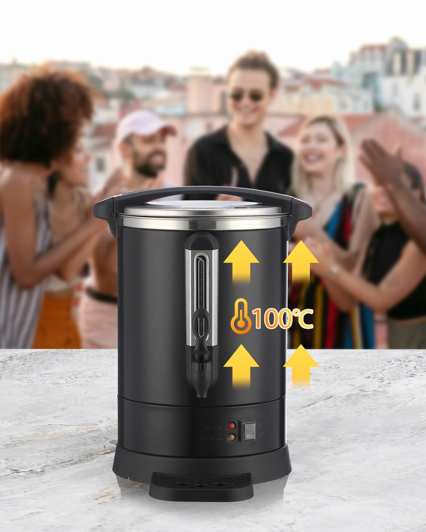 Commercial Coffee Maker 80 Cup, Double Layer Stainless Steel Coffee Urn 12 L/3.2 gal Electric Hot Beverage Dispenser Large Hot Water Dispenser Coffee Dispenser Hot Water Urn For Business Catering