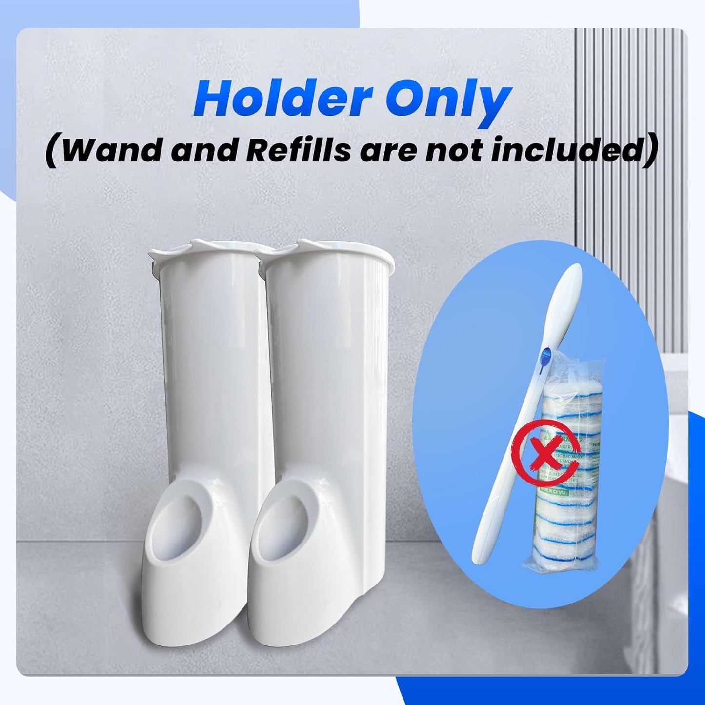 Skiennix Toilet Wand Caddy Holder - Disposable Brush Kit for Easy Toilet Cleaning | Wall Mounted Storage