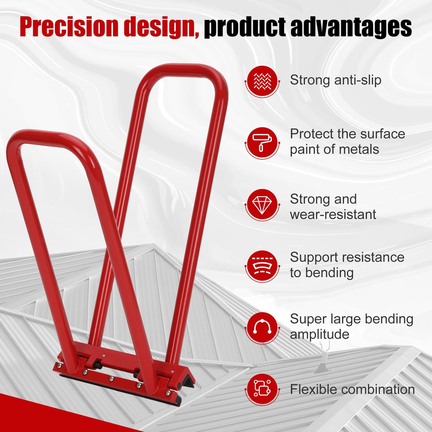 Hand Seamer FSHS1-1.5" Verticle Seams Standing Seam Roofing Tool Metal Sheet Metal Hand Seamer Metal Roofing Standing Seam Mechanical Lock Tool-Manual stitching tool for protecting paint surface