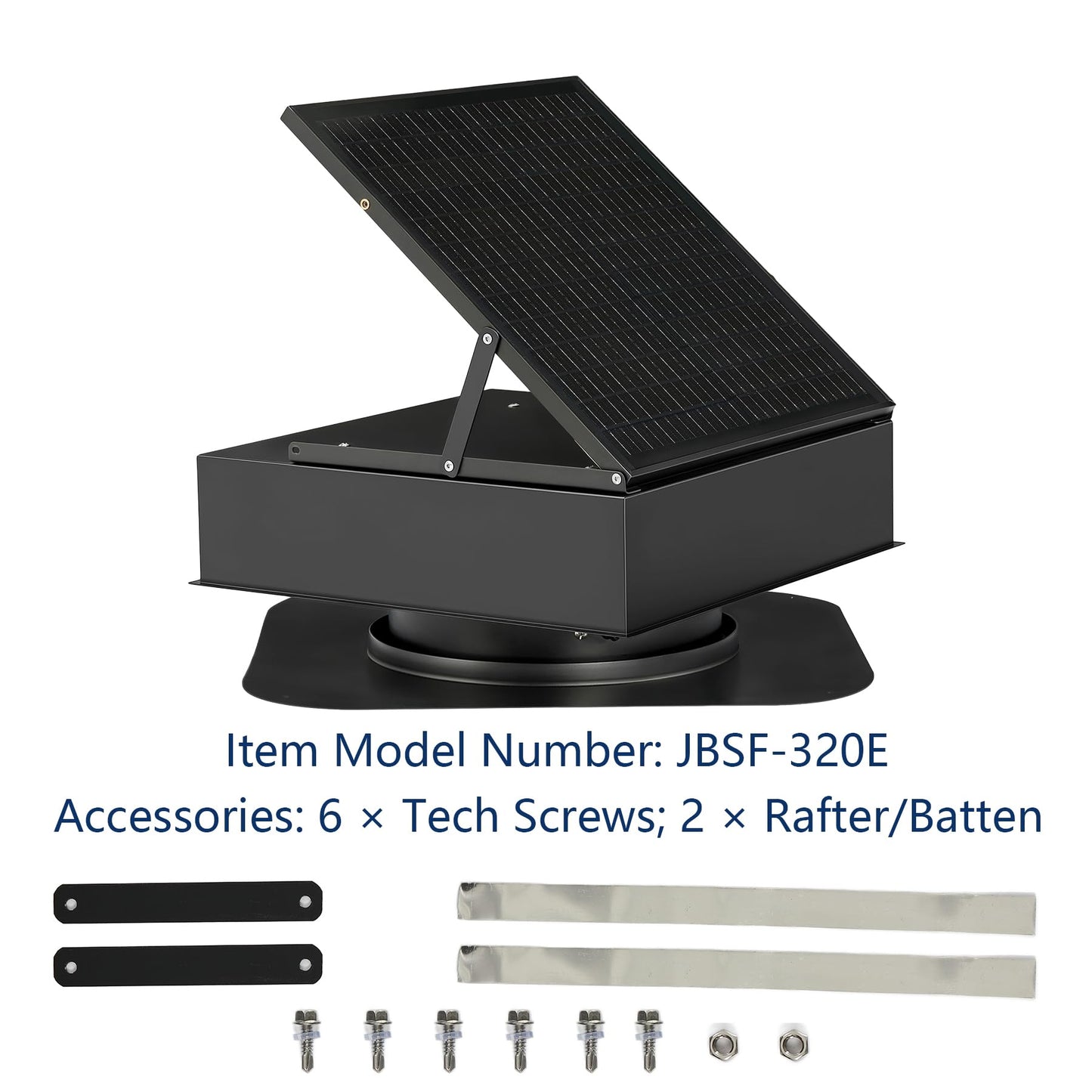 Fnova 35W Solar Attic Fan, 2200 CFM Solar Roof Vent Fan with Auto Temp Control, Powerful Brushless Motor for Cooling Attic, Garage, Shed, Greenhouse up to 1000 sq.ft, Only Fan