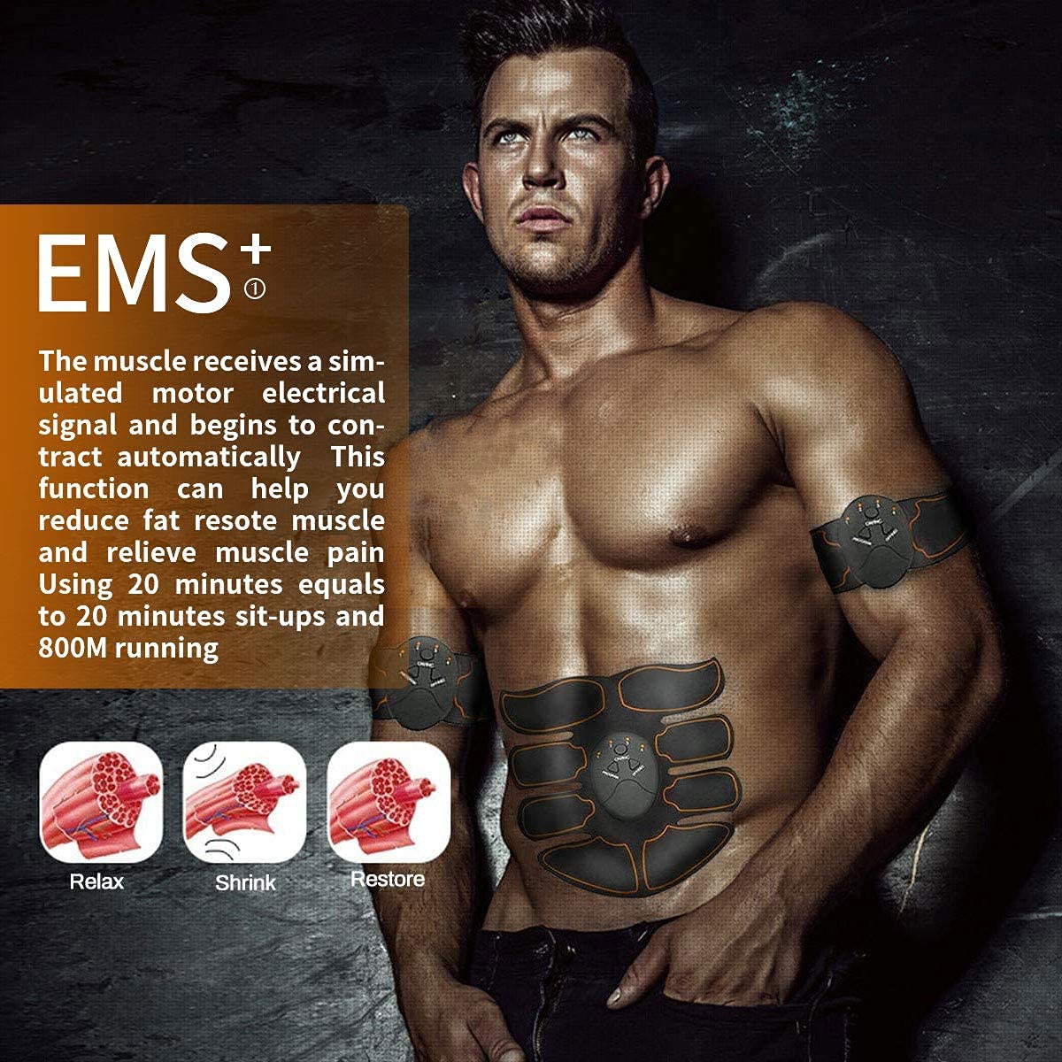 Fitness Belt Abs Stimulator Muscle Training Fitness Workout Equipment Ab Core Toner Belt for Abdominal/Arm/Leg for Home Use