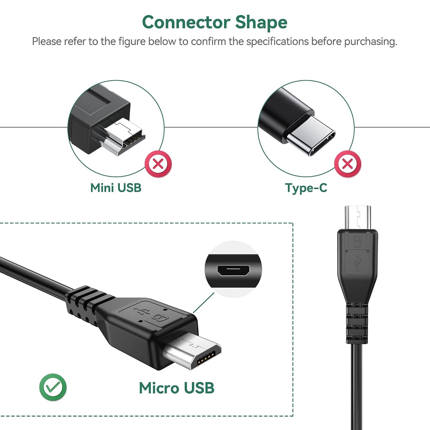 5ft X100 EZ400 D7 Programmer Micro USB Charging & Sync Cable Cord Replacement for XTOOL Auto Key Diagnostic Scanner