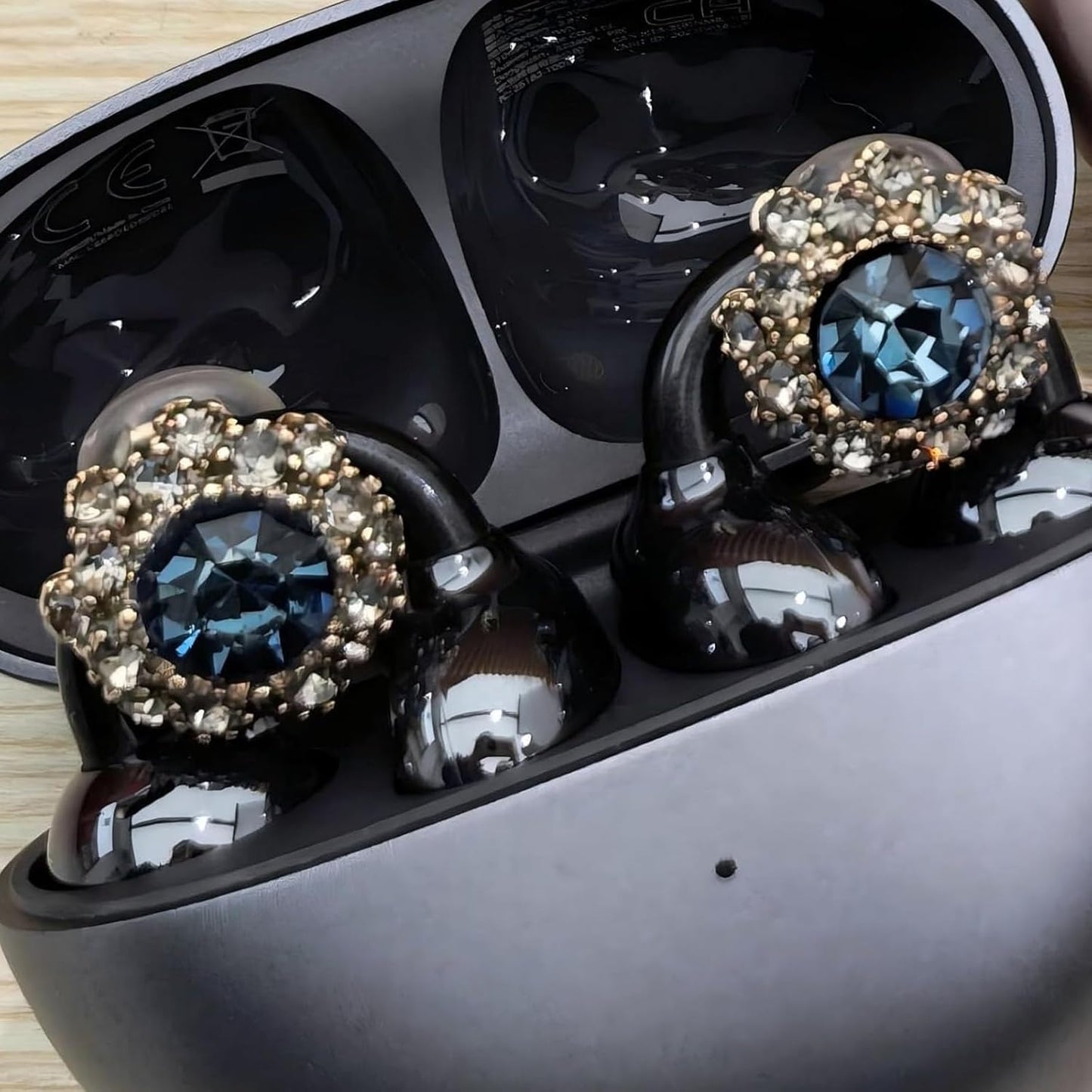 Chooseyo Rhinestone for Clip on Earbuds Open Ear Accessories, Elegant Zirconia Decorative Earphone Accessories