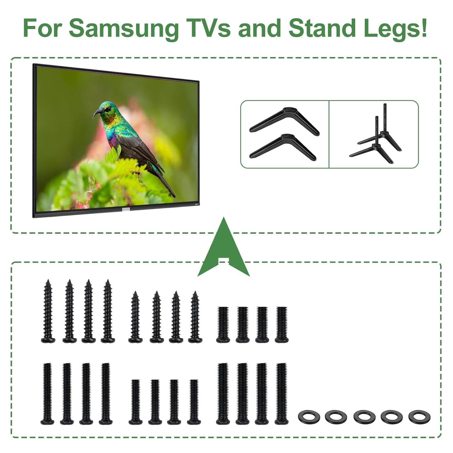 Yaotieci 32" 40" 43" 45" 50" 55" TV Stand Screws and Washers for Samsung TV Legs Screws, for Samsung TV Feet