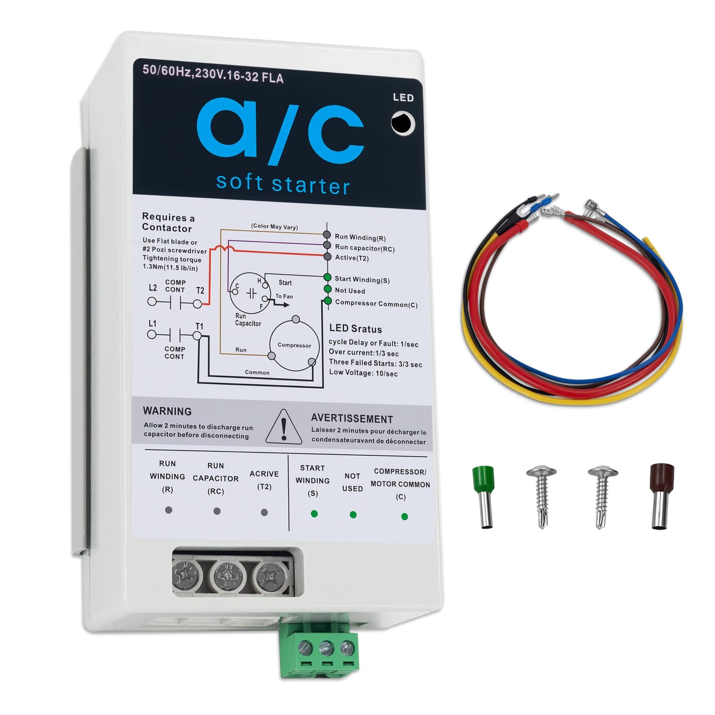Eshcol AC Soft Start Kit for 4-7 Ton Air Conditioners, Fit for Home, RV, Commercial, Generators Use. Easy DIY Installation, Reduces Start-Up Current by 70%, 110V-240V. Compatible with Most AC brands.