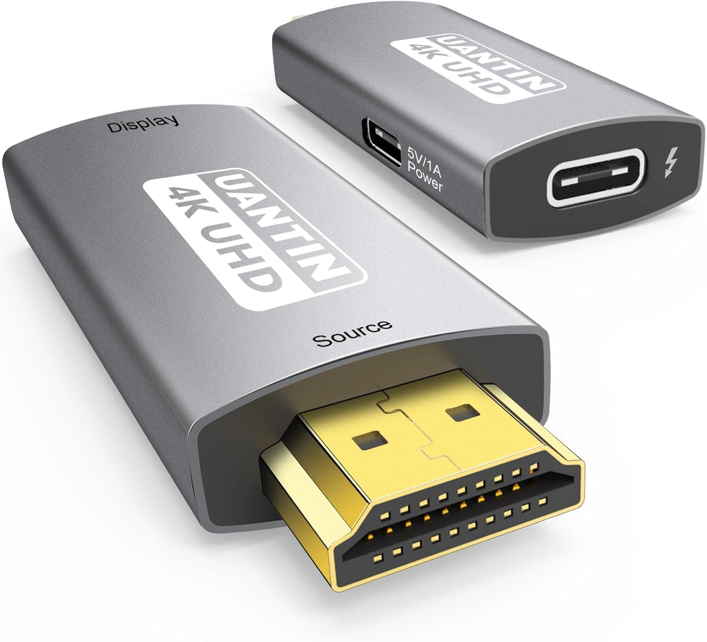 UANTIN (4K 60Hz) Laptop,PS5,XR/AR HDMI to USB C Adapter Uni-Directional HDMI (Source) to Type-C (Display) Male