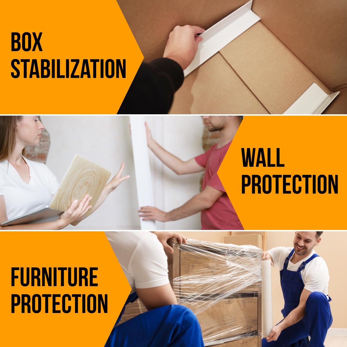 Paclord 24" x 2" x 2" Reinforced Cardboard Edge Protectors, White (Pack of 200) – 0.16" Thick Heavy-Duty Cardboard Corner Protectors for Shipping – American Quality V-Board Pallet Edge Guard