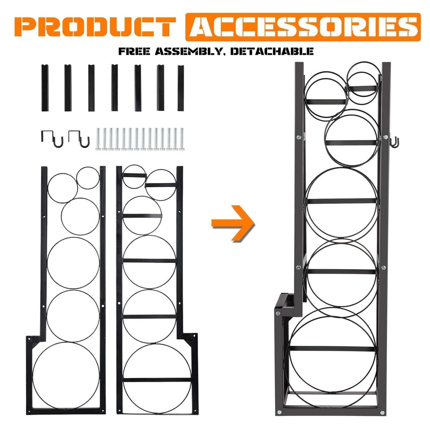 Garvee Refrigerant Tank Rack, 6-Tier Steel Freon Tank Holder for 1x50Lbs and 2x30lbs Cylinders, Heavy Duty Gas Bottle Storage Shelving for Work Van & Shop, Fits Oxygen Nitrogen Gases, 15" x 12" x 48"
