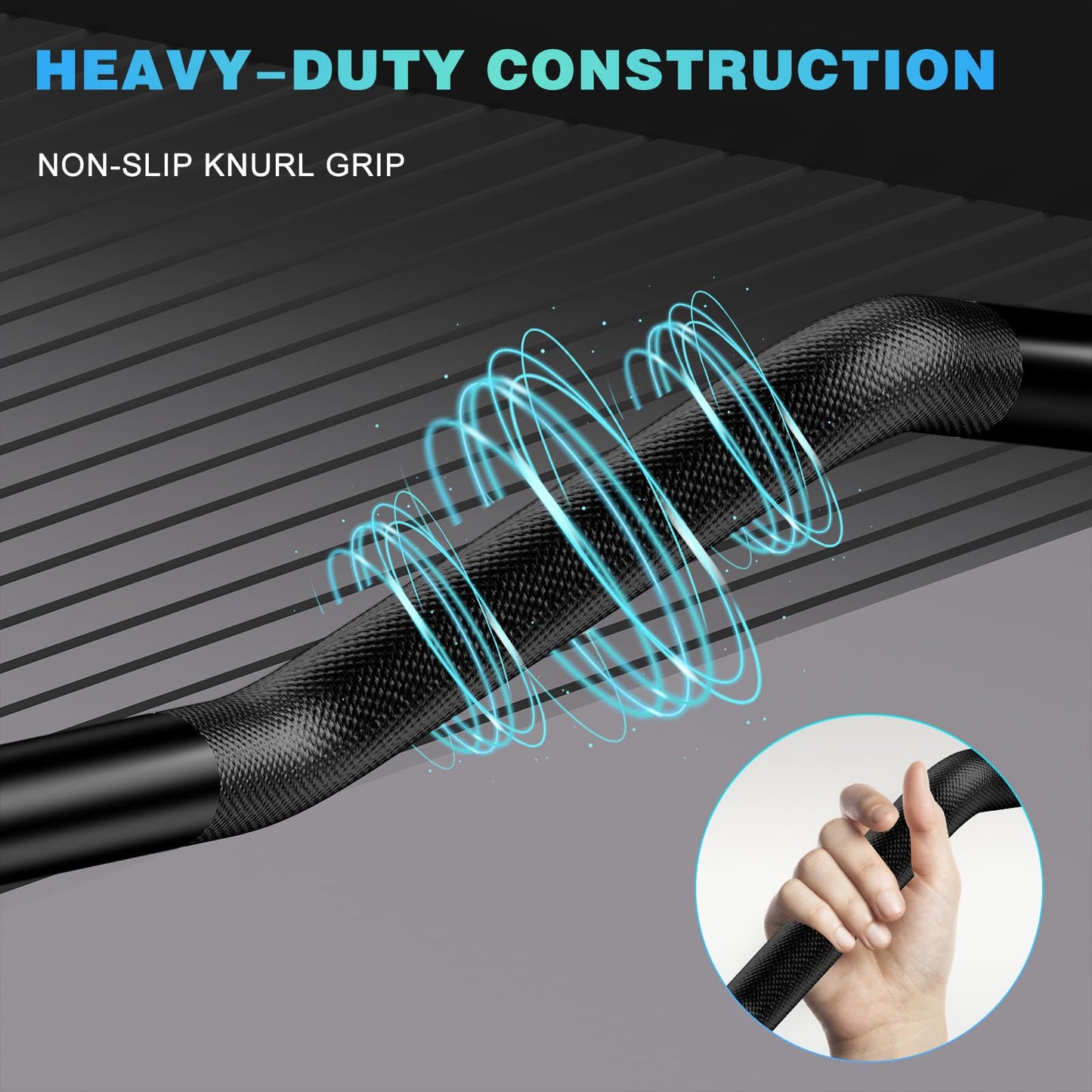 47" EZ Curl Bar 1 Inch Standard Barbell Bar for Hip Thrusts Squats Lunges for Gym and Home, 1-inch Curling Bars for Weight Lifting with 2 Star Collars (300lb Weight Capacity)
