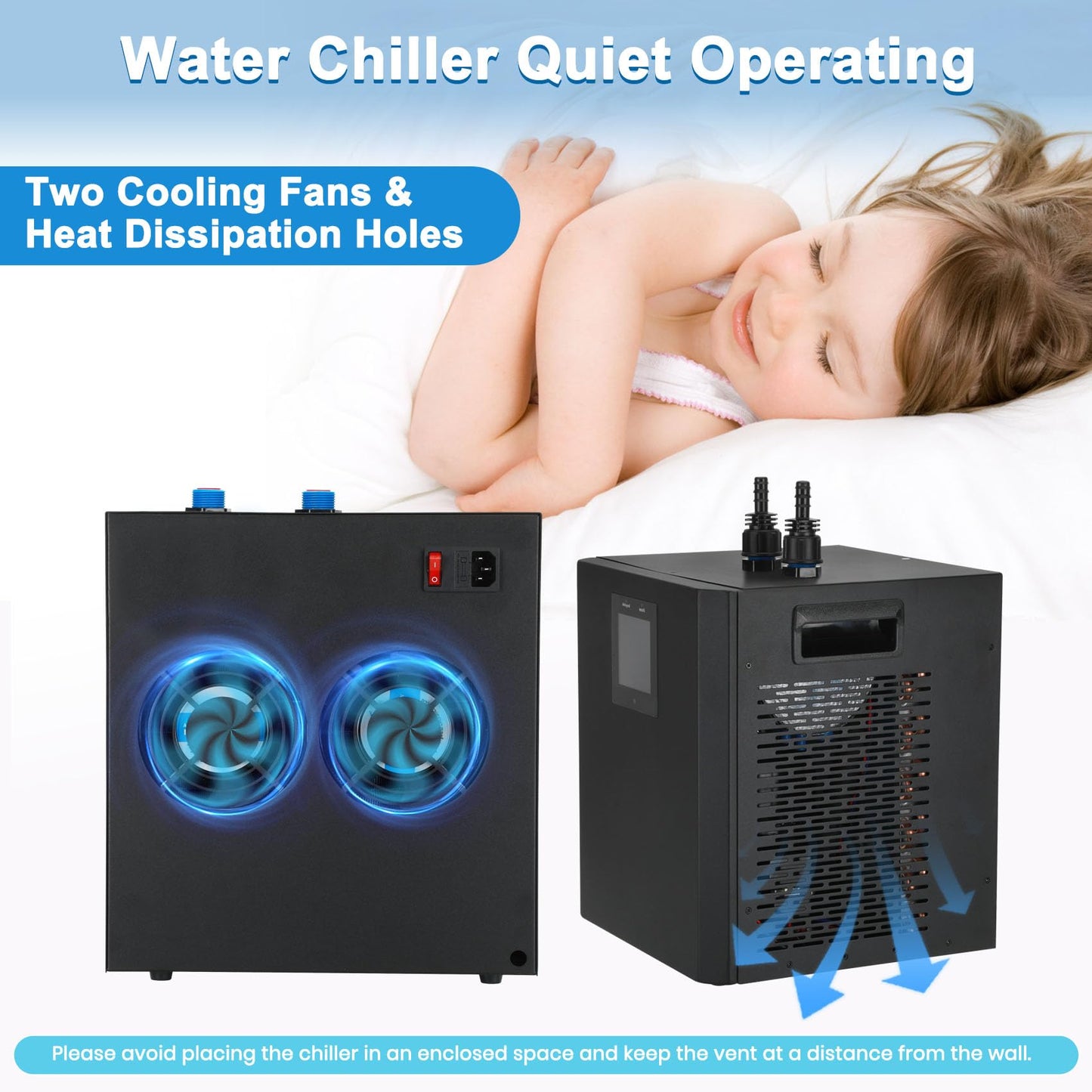 Aquarium Chiller 79 Gal, 1/3 HP Water Chiller Machine, Hydroponic Cooling System, Fish Tank Chiller with Upgraded LED display, for Axolotl Jellyfish