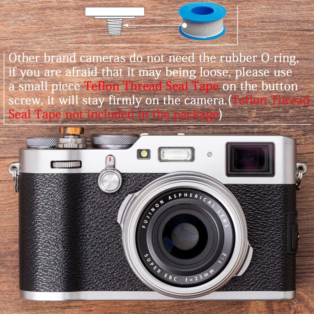 12mm 1 VKO Wood Soft Shutter Release Button,Delicate Camera Shutter Button Concave Surface Golden Black PCS (Wood Grain