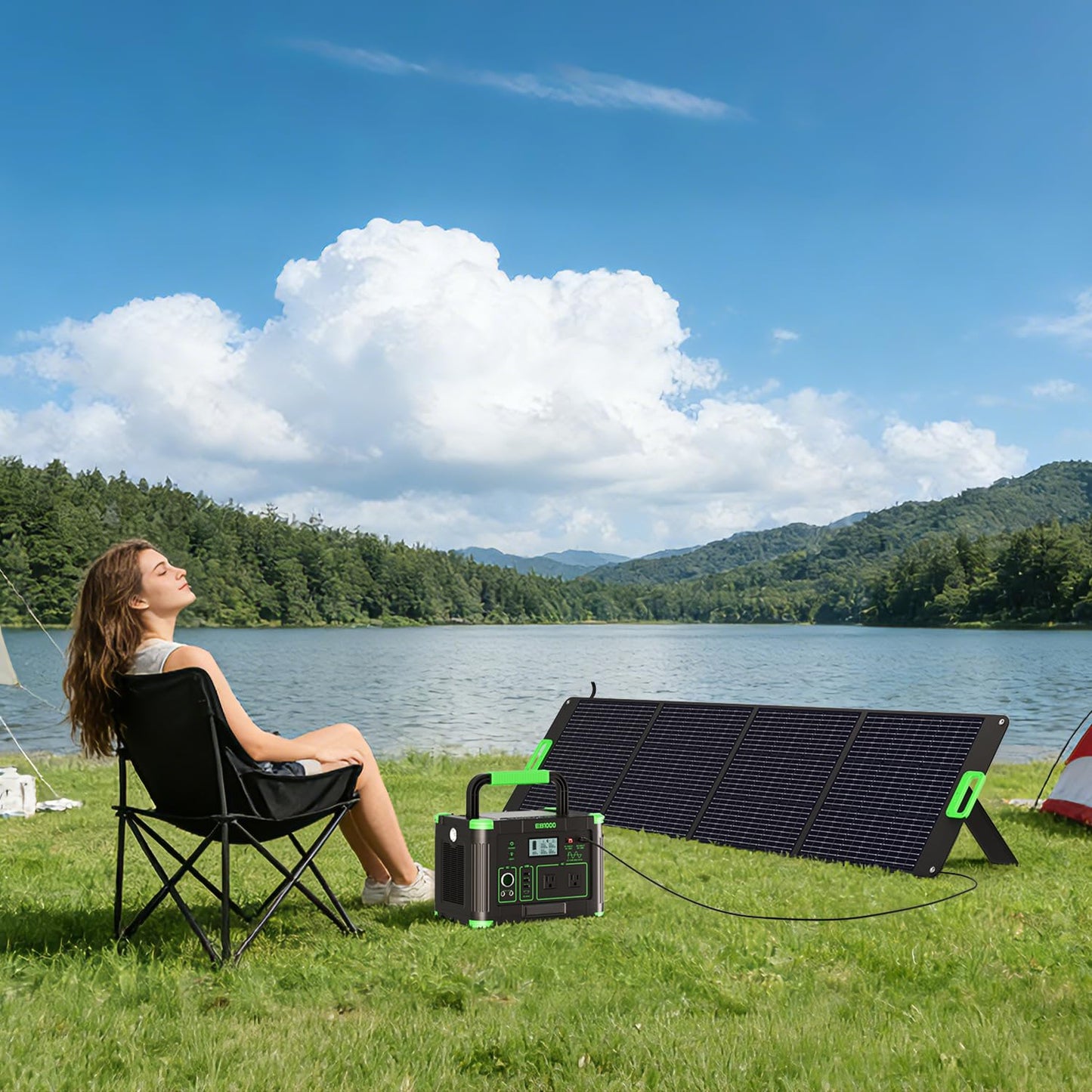 200W High Efficiency ETFE Foldable Solar Panel for Portable Power Station, IP65 Waterproof Solar Charger with Kickstands, DC XT60 & Anderson Outputs for Outdoor RV Camping Emergency Blackout
