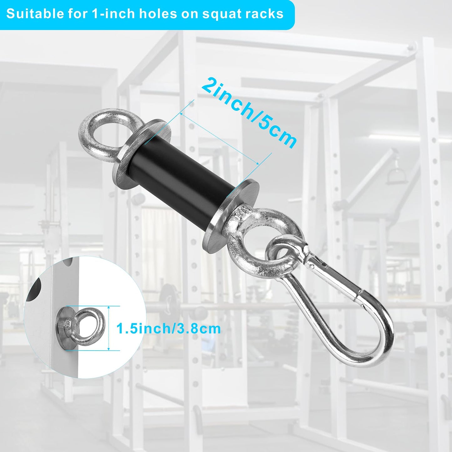 YZZHAJ Power Rack Attachments with Quick Connect Buckles, O-Ring Attachment for Squat Rack, Band Pegs Resistance Band Hooks Fits 2" x 2" Power Rack with 1" Hole