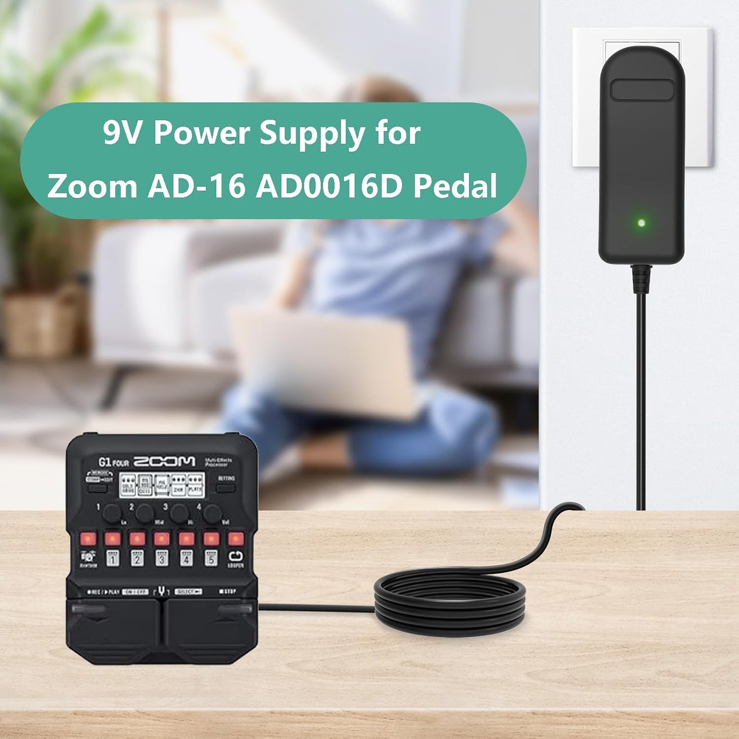 XZGm 9V AD-16 ZAD0016D G3/G3X B3 G5 Power Adapter for Zoom Guitar Bass and Acoustic Effects Pedals
