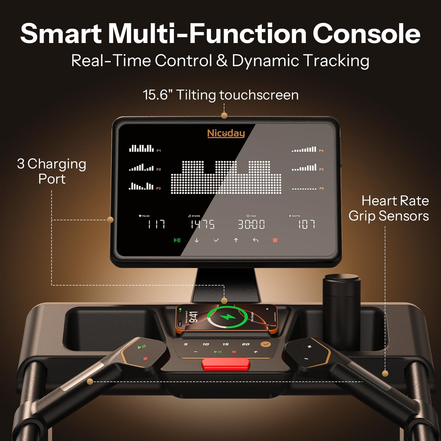 Niceday Stair Stepper Master at Home, Commercial Grade Stair Climber with 25 Levels, Stepmill Exercise Machine for Full Body Workouts, Exercise Machine for Home Gym for LED Touchscreen
