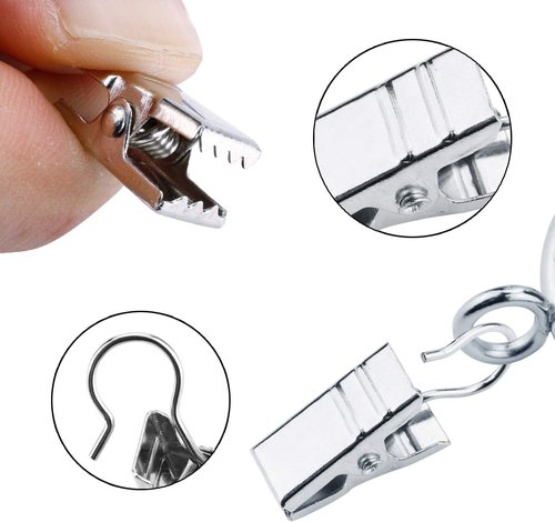JANYUN Heavy-Duty Metal Curtain Clips - 120 Pack for Photos & Home Decor | Silver Finish