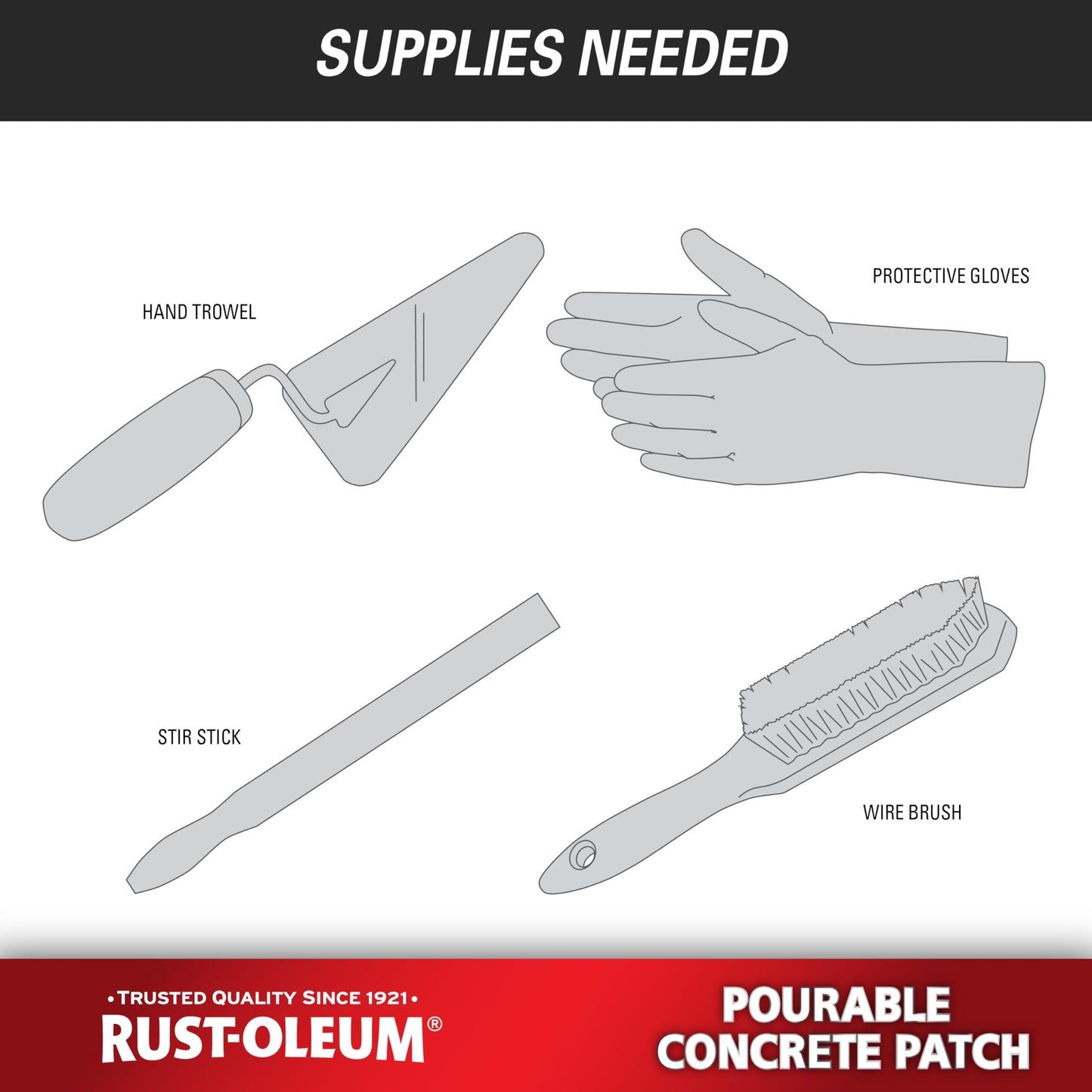 Rust-Oleum 369667 Pourable Concrete Patch, 5 lb Pail, White
