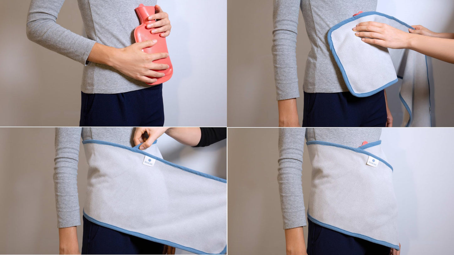 Remedic Soft Wrap Bandage for Hot & Cold Packs – Adjustable Fabric Support for Neck, Head & Joints – Comfortable, Quiet Hold Without Harsh Fasteners – Washable & Reusable