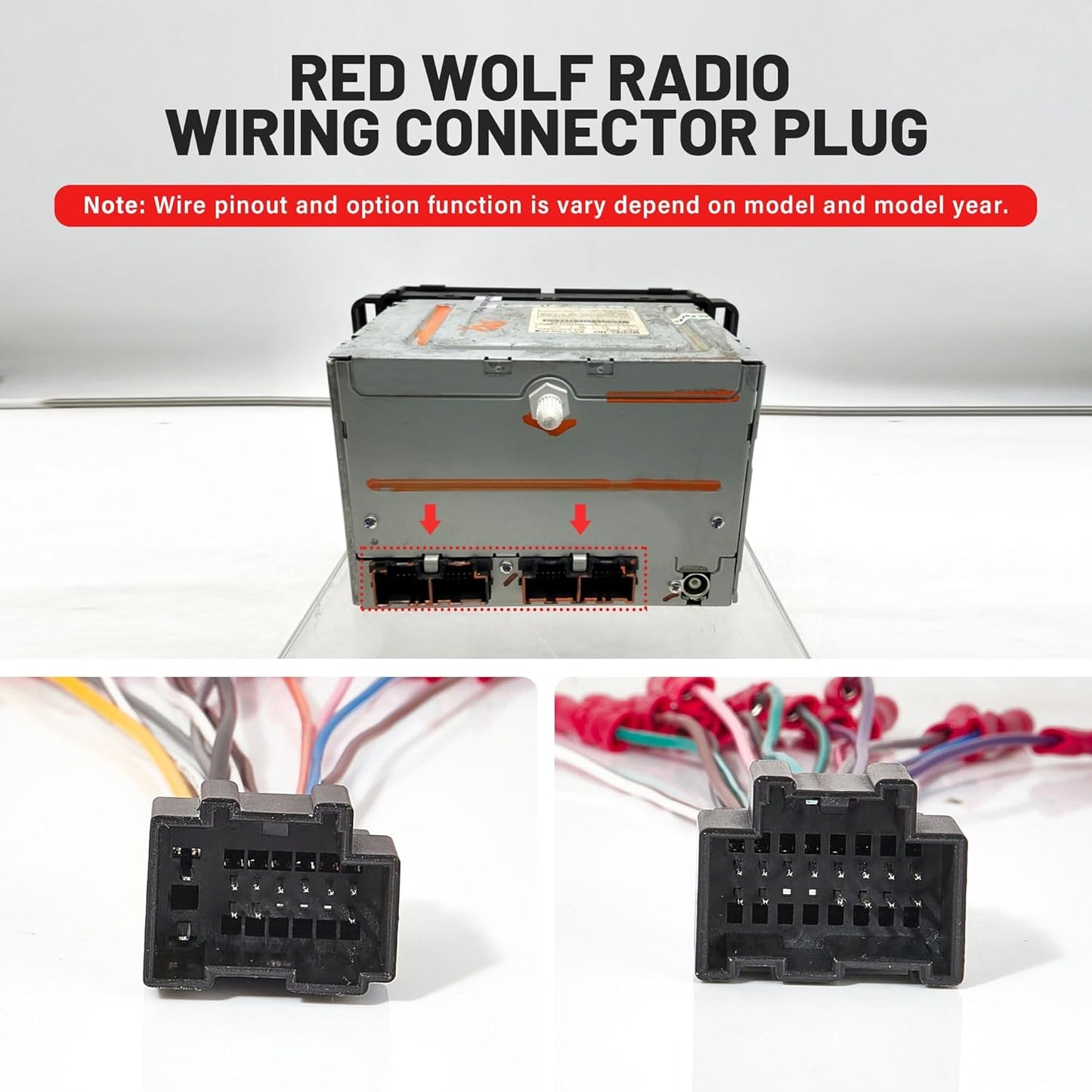 2005-2015 2007-2014 RED WOLF Car Radio Wiring Harness Fit for Chevy Silverado, GMC Enclave Yukon Savana Buick Install