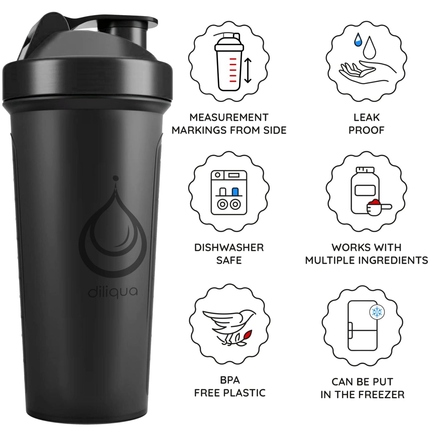 10 PACK, Shaker Bottles with Wire Whisks for Protein Mixes | Leakproof Blender Shaker Bottle Pack| BPA-Free & Dishwasher Safe | 5 Large 28-oz & 5 Small 20-oz shaker bottle | Shaker Cups for shakes