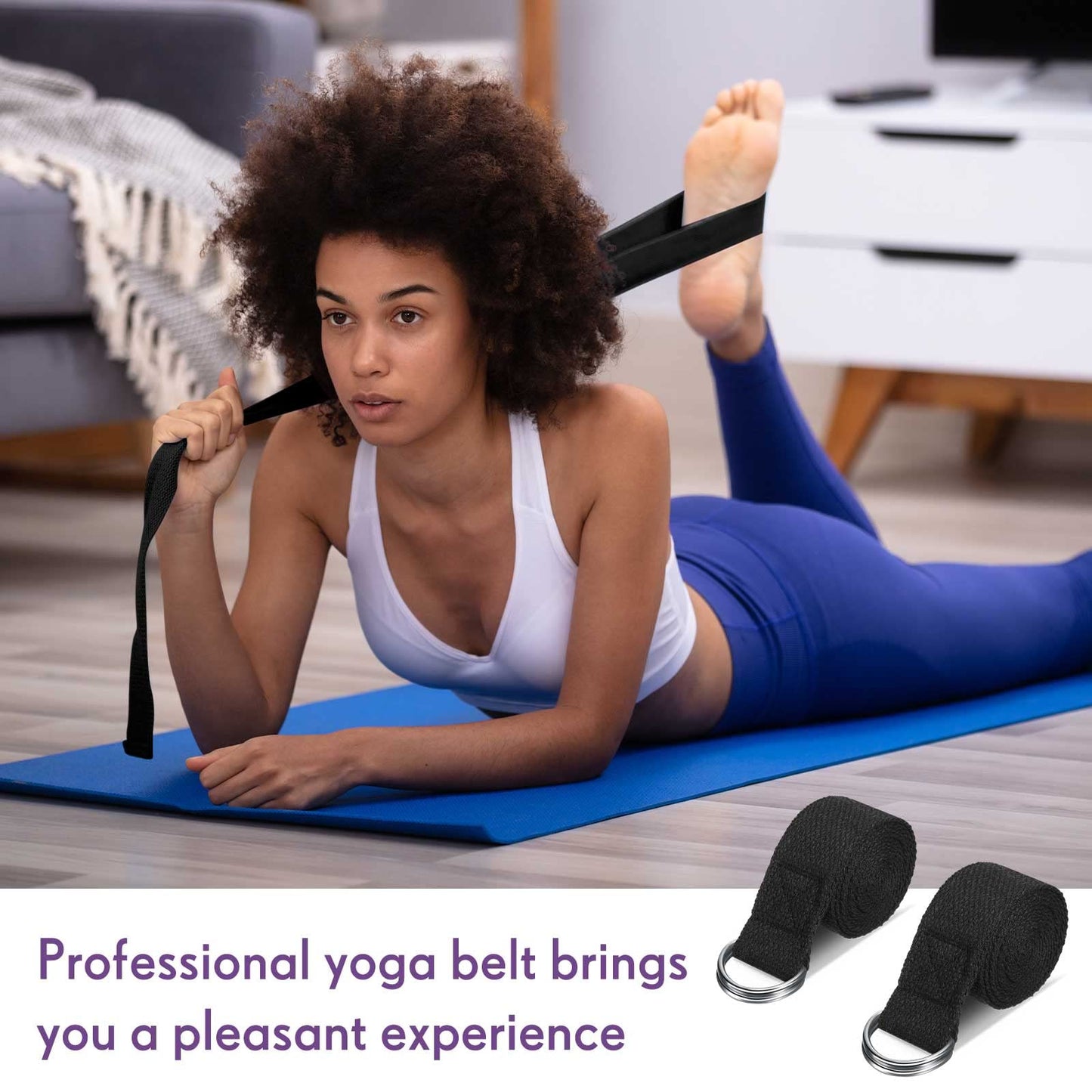 Jerify 10 Pcs Yoga Strap for Stretching Bulk 6ft Exercise Stretch Band with Metal D Ring Adjustable Pilates Non Elastic Yoga Belt for Women Men Physical Fitness Gym Workout Dance (Black)