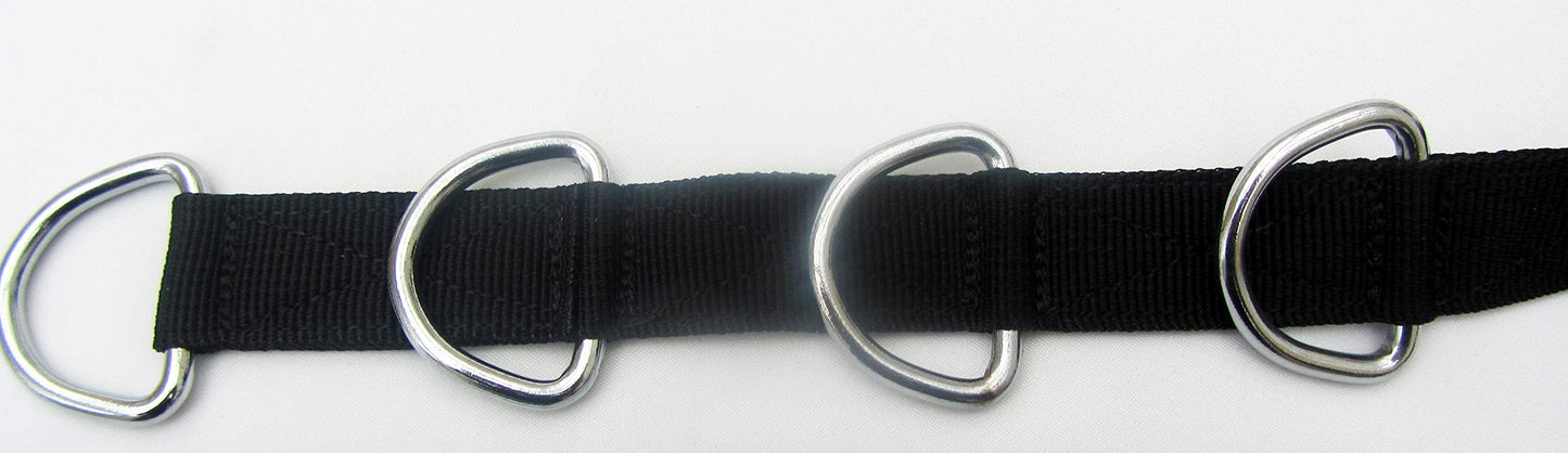 Stirrup Handle with 4 D-Rings Adjustable Cable Machine Attachment Power Sports (Sold Single)