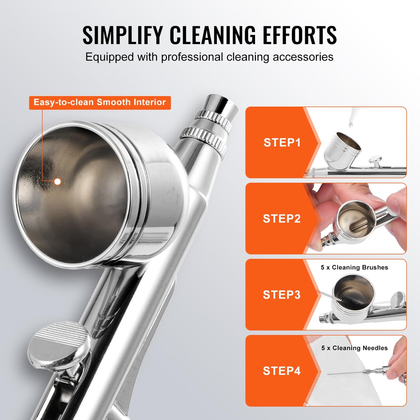 VEVOR Airbrush Kit, Professional Airbrush Set with 1/5 HP Compressor & 3 Airbrushes, Airbrushing System Kit with Multi-Purpose Dual-Action Gravity Feed Airbrushes, Art Nail Cookie Tatto