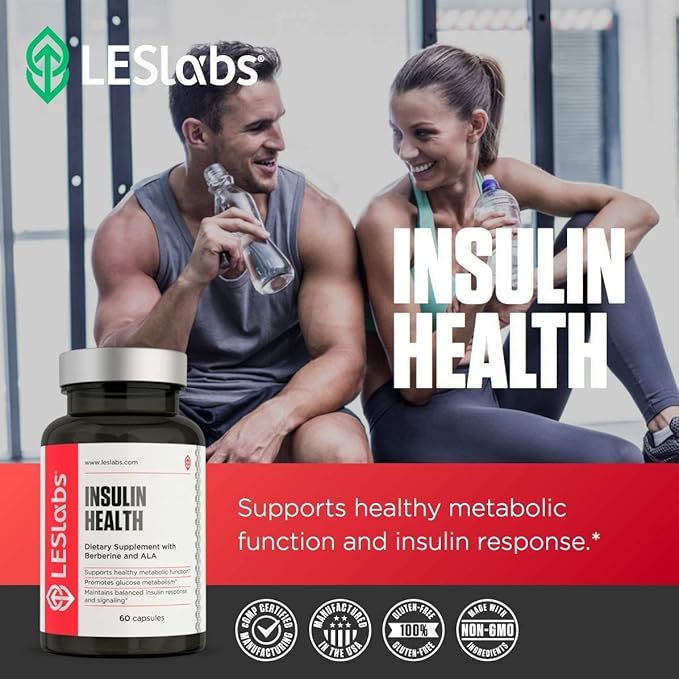 LES Labs Insulin Health ??Metabolic Health and Support, Lipid & Carbohydrate Metabolism ??Berberine, Chromium, Olive Leaf, Alpha Lipoic Acid & Vanadium ??Non-GMO Supplement ??60 Capsules