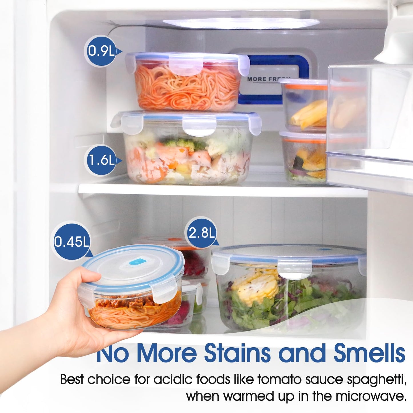 NUTRIUPS 2800ml/95oz Large Glass Food Storage Containers with Airtight Lids, 2.8L Rectangle Family Size Extra Large Bakeware Marinating Lock Baking Dish Container Glass Bowls