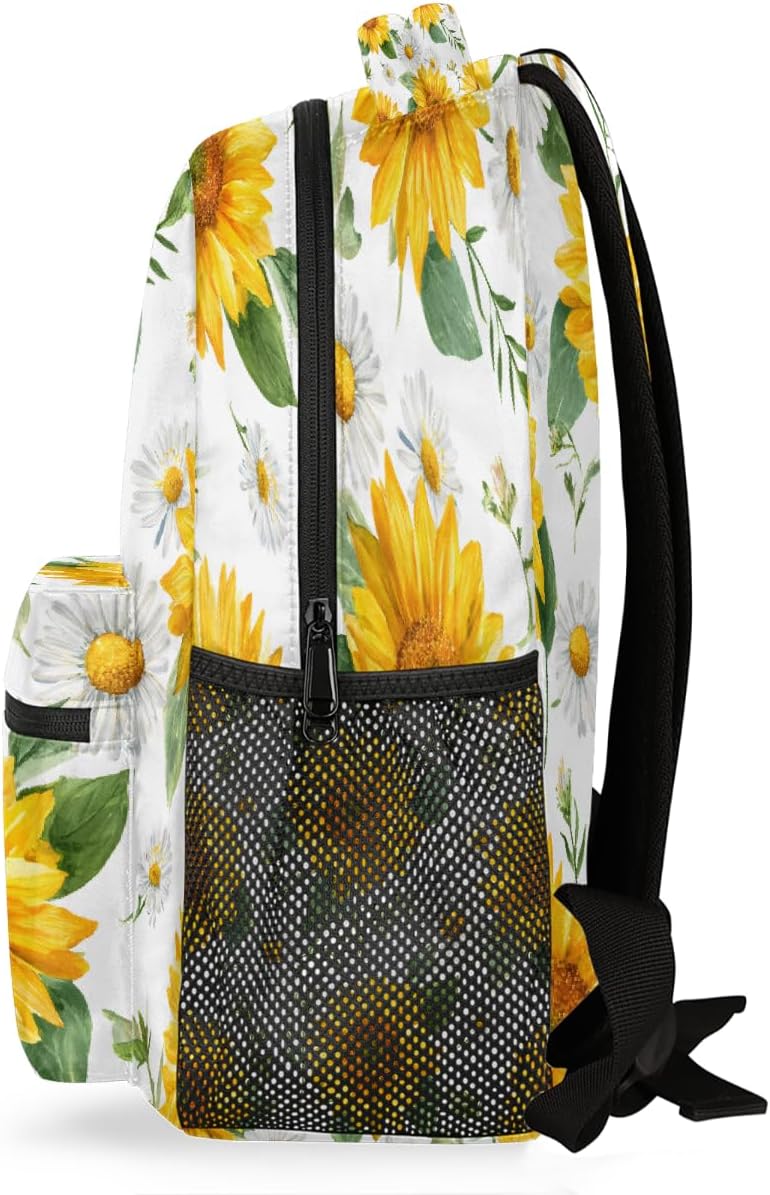 Wicewott Backpack 18in Backpacks Pack Backpack Yellow Sunflower Bouquet for Women Men Large Capacity Waterproof Laptop