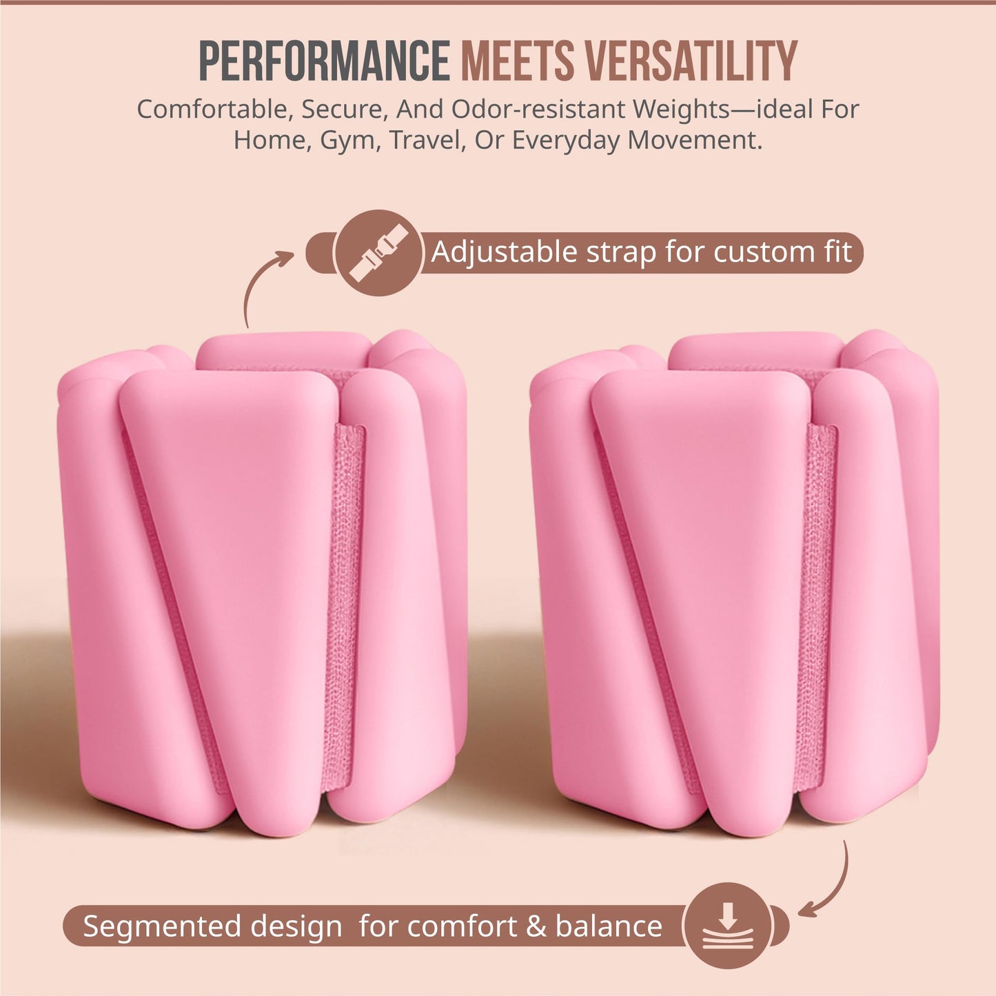 Solaea Adjustable Ankle & Wrist Weights, 4lb Pair for Pilates & Yoga