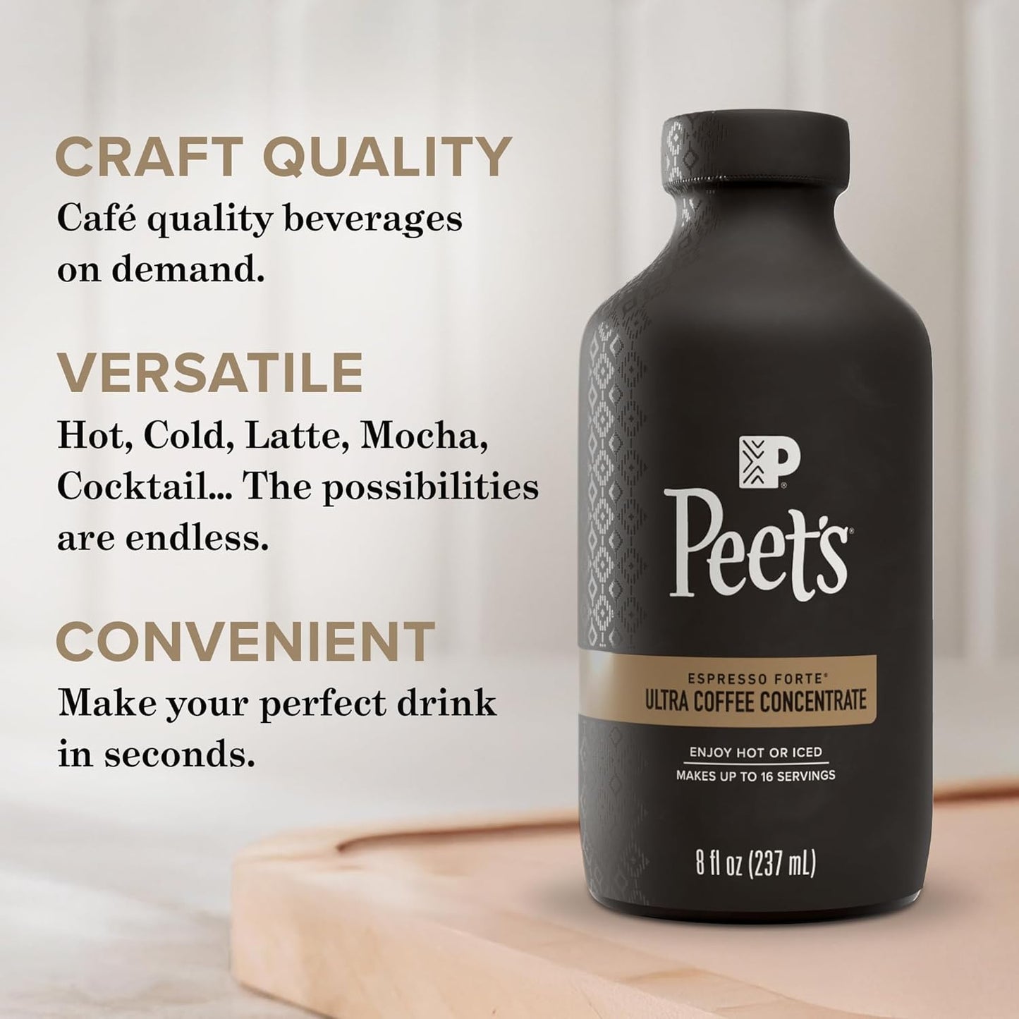 Peet's Coffee Ultra Coffee Concentrate - Instant Hot, Cold Brew or Iced Coffee, 100% Arabica, 8 Fl Oz