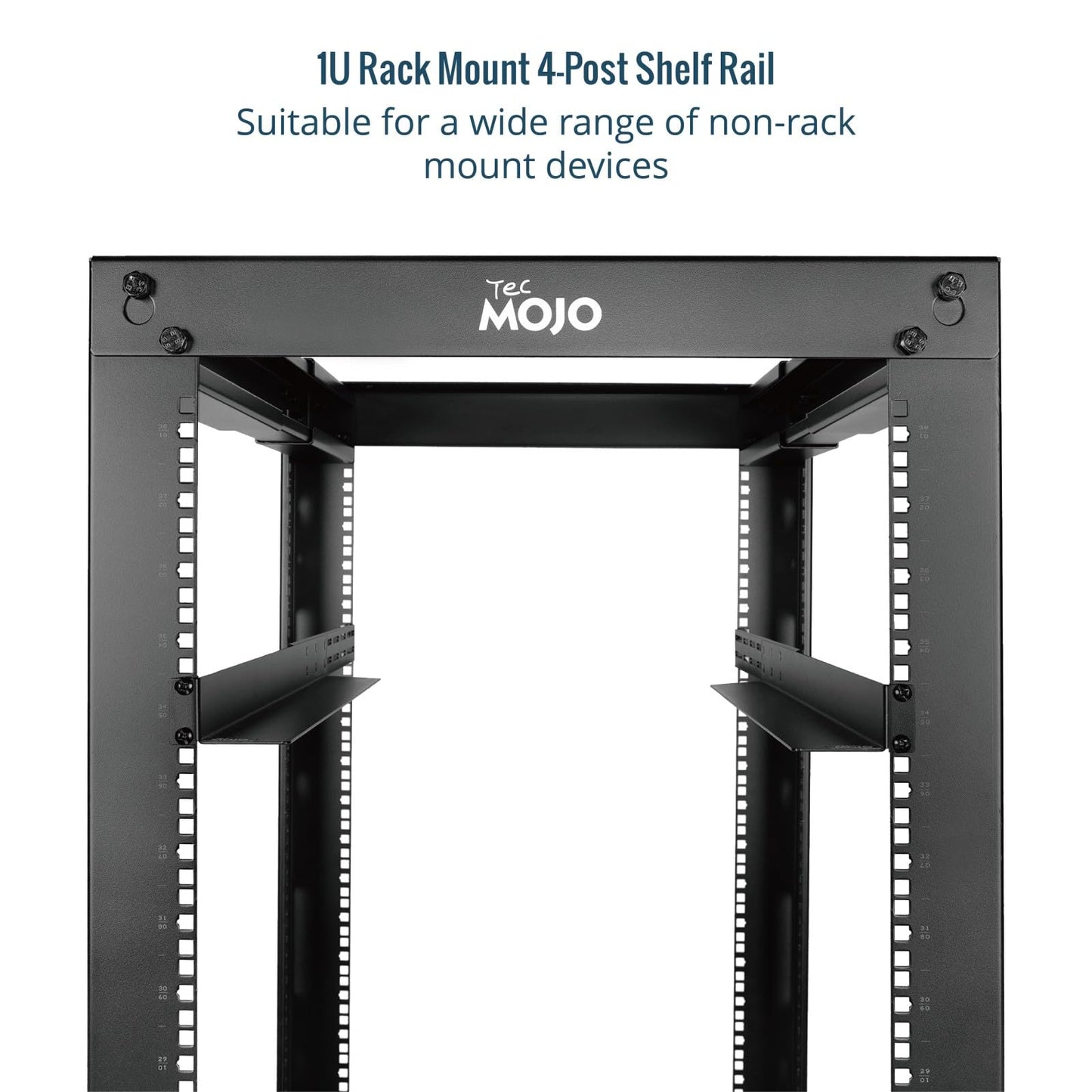 Tecmojo 1U Universal Rack Mount Rails,4-Post Server Rack Shelf Rail with 20.9"-32" Adjustable Depth Fit for Non-Rack Mountable Server/Networking/AV/IT Equipment