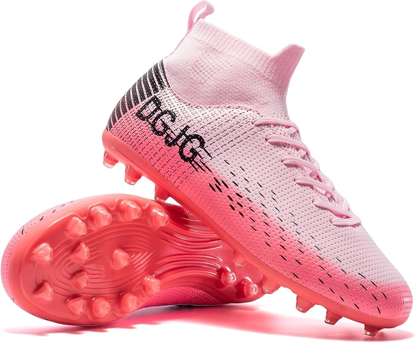 Youth Soccer Cleats Mens Training Football Cleats Lightweight Womens High-top Soccer Shoes AG, Tacos de Futbol para Hombre