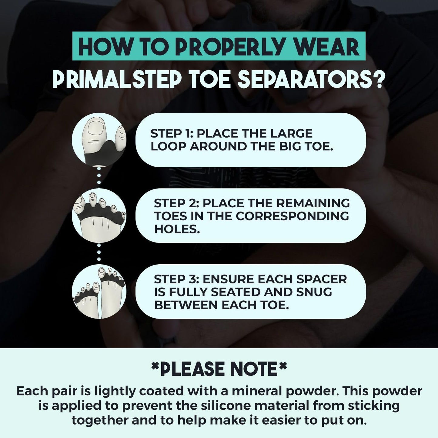 PrimalStep Toe Separators, Spreaders, Spacers, Straightener to Correct Toes for Men and Women, Bunion Corrector, Foot Pain, Plantar Fasciitis, Over 50% Thicker, XL