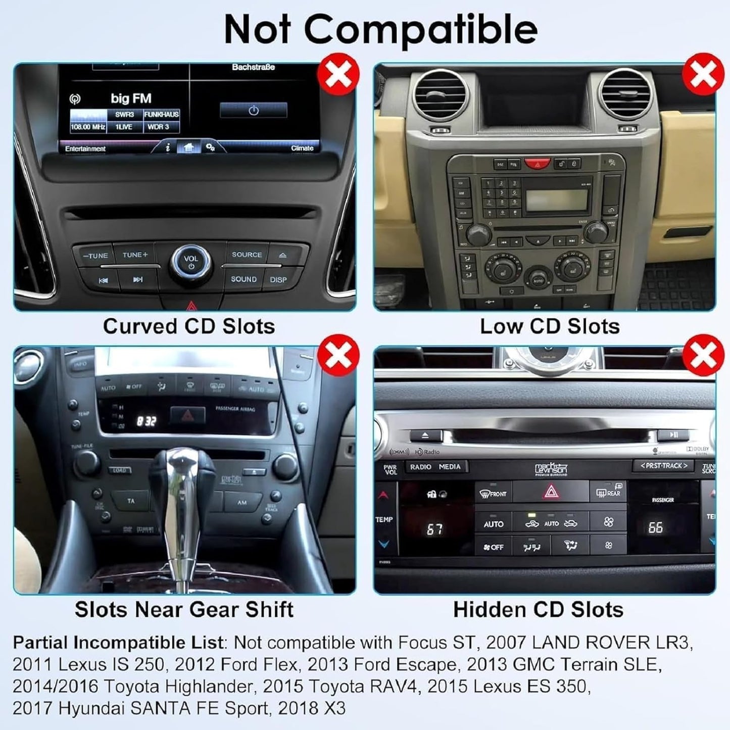 EEEKit 2 1 360 4-11in in CD Slot Tablet Car Mount, Universal Rotation CD Player Car Phone Holder for Devices, Black