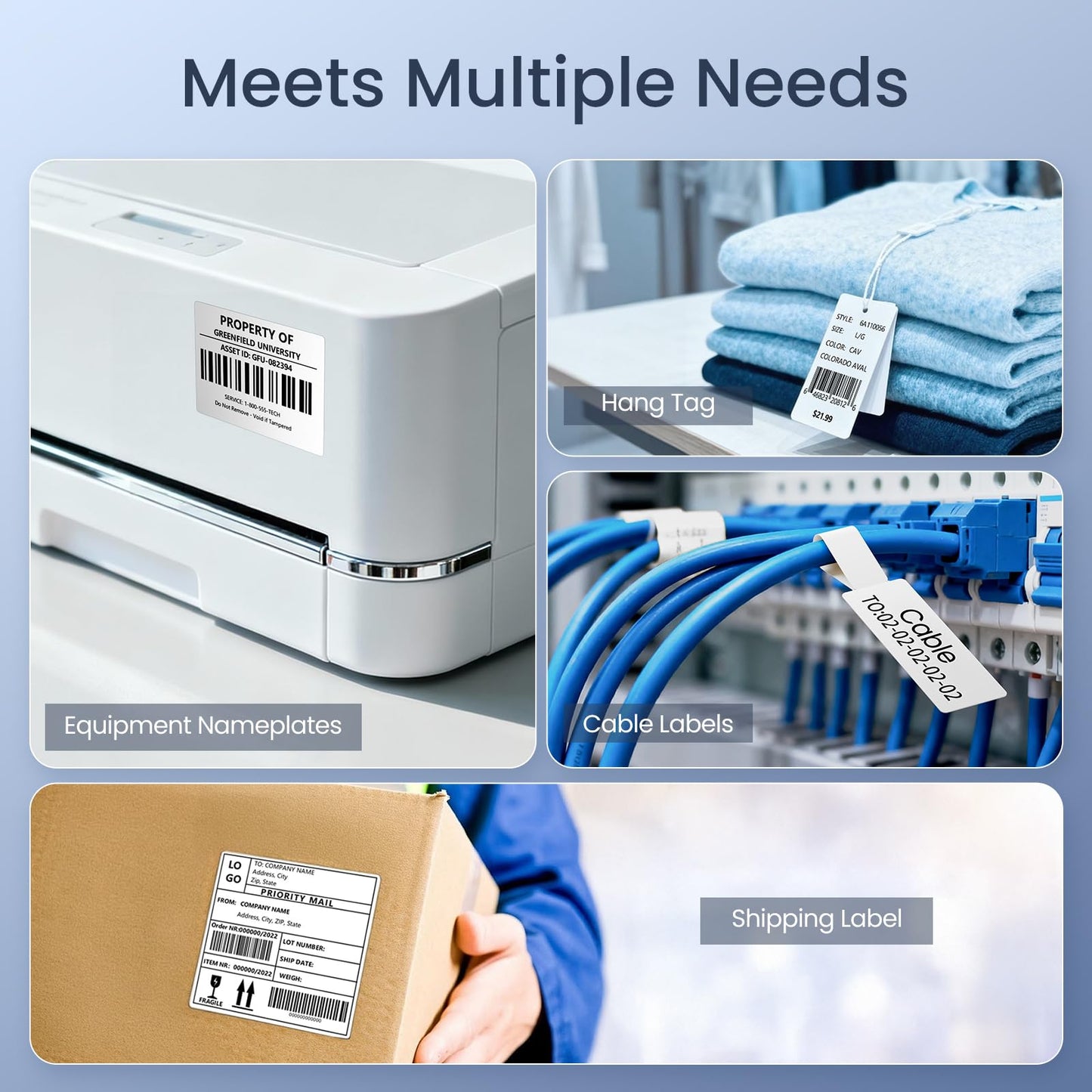 Thermal Transfer Label Printer- Bluetooth 4x6 Shipping Printer for Small Business, Warehouse, Retail and Office, Barcode Maker for Asset Tracking, Inventory and Logistics, Compatible with Phone and PC
