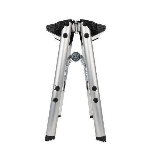 Camco Folding Metal Step Stool - Perfect for Hard to Reach Areas in Kitchens and Closets, Great as a Truck Stool, Folds for Easy Storage (43672), Silver,One Size