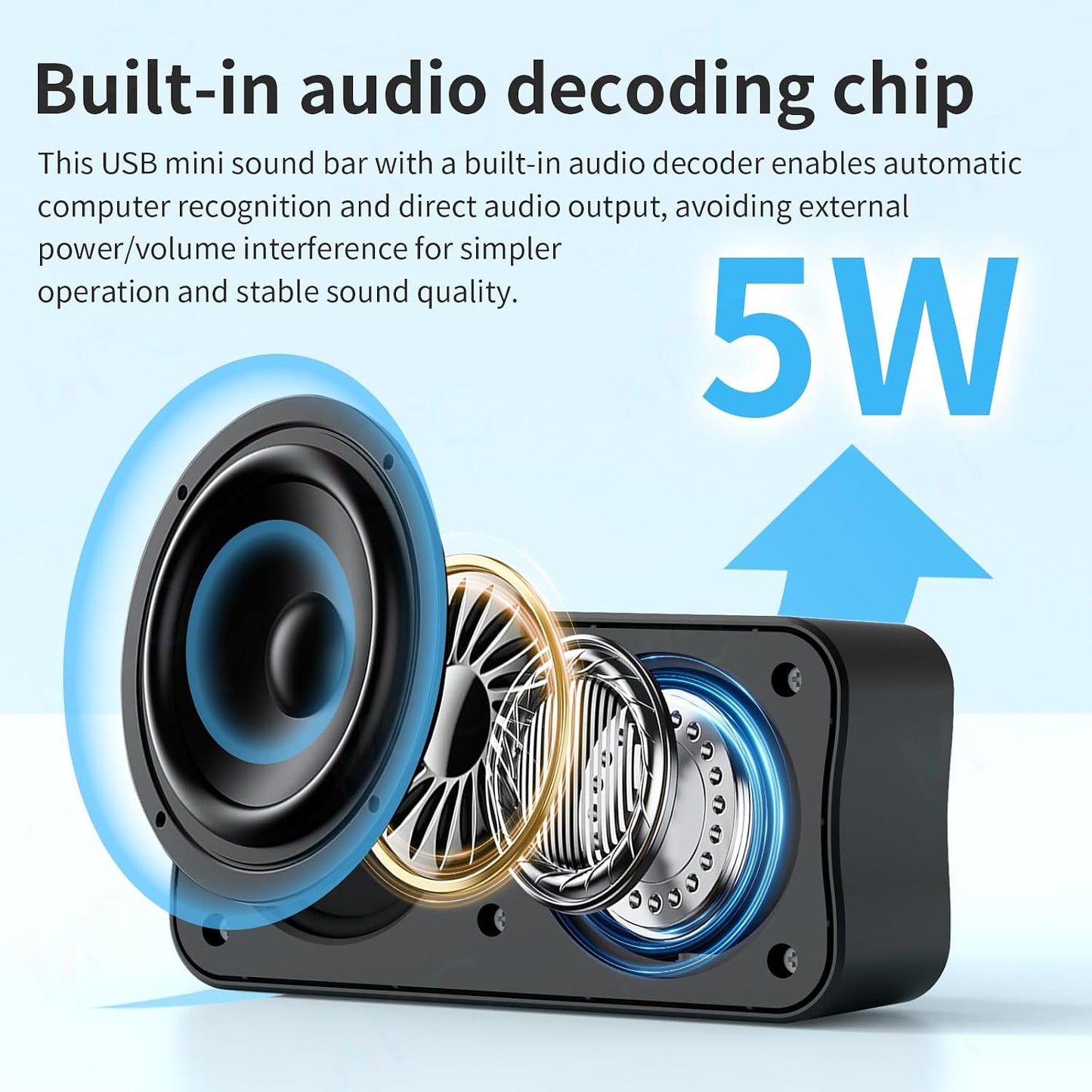 DEPUDA USB Computer Speakers for Desktop PC, Laptop Speaker, Portable Mini Stereo Speakers, Plug and Play, Clear Sound