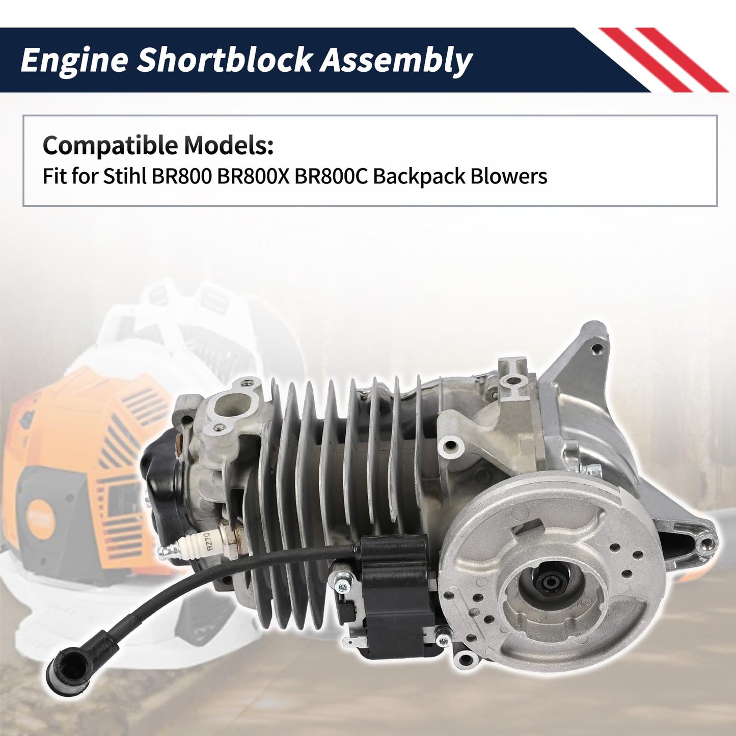 Promrmr Engine Shortblock Assembly 4283 020 0200 Compatible with Stihl BR800 BR800X BR800C Backpack Blowers Repalce 4283-020-0200
