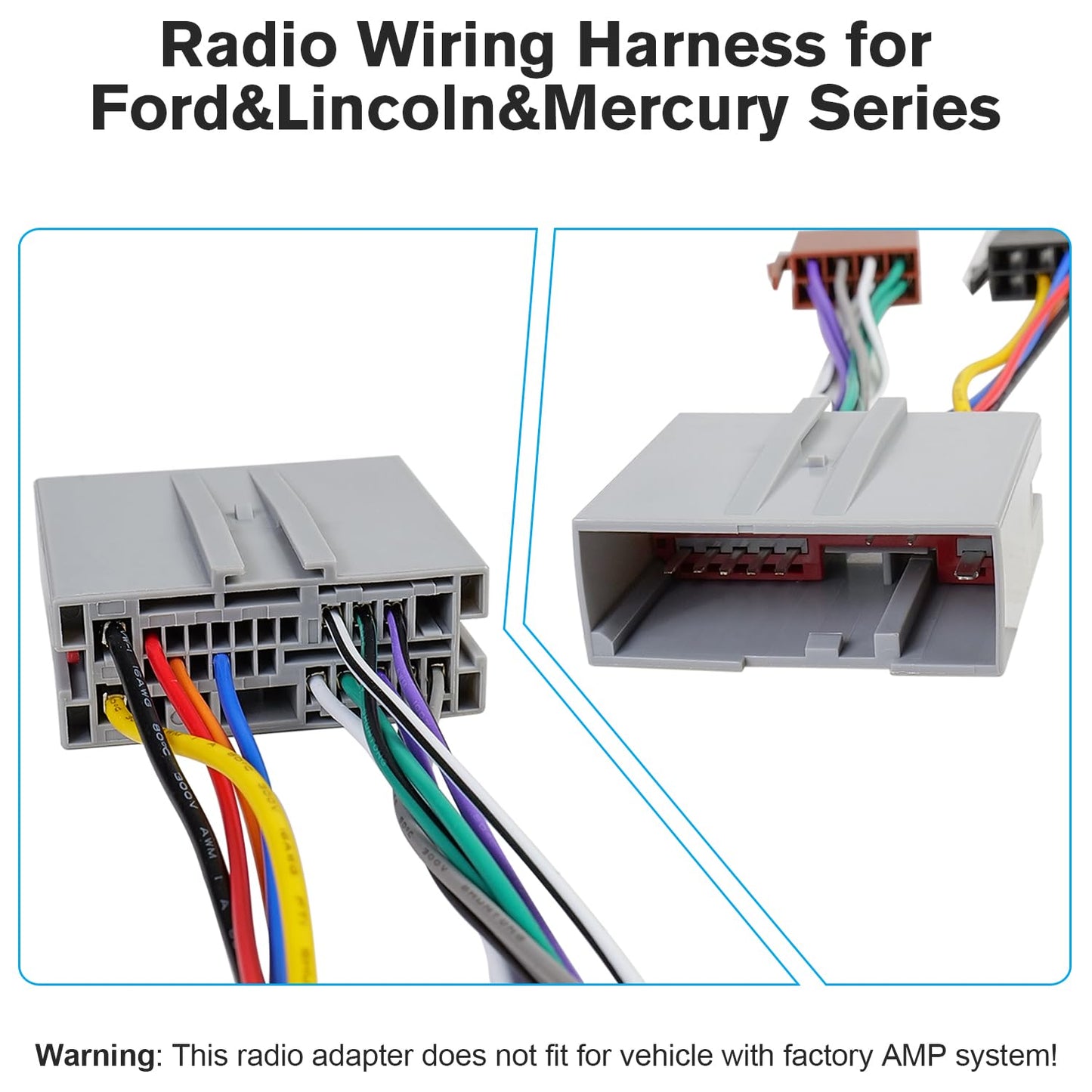 16Pin-24Pin F-150 F-250 F-350 F-450 F-550 Radio Wiring Harness Adapter Kit Compatible with Ford Explorer Lincoln