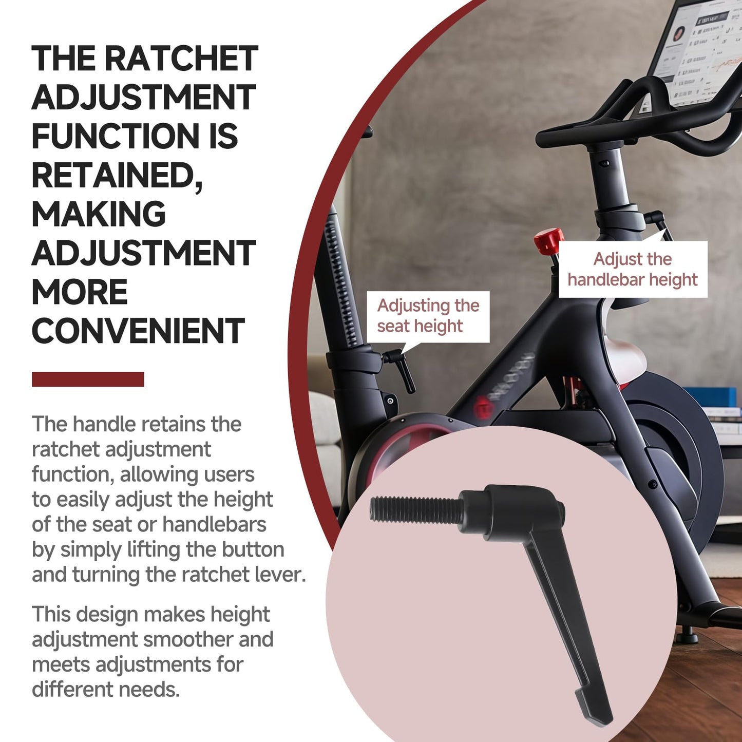 Suitable for Peloton Exercise Bike Seat and Handlebar Height Adjustment Handle Replacement – Alloy L Handle for Vertical Post, Exercise Bike Parts and Tools for Seat/Handlebar Up and Down Adjustment