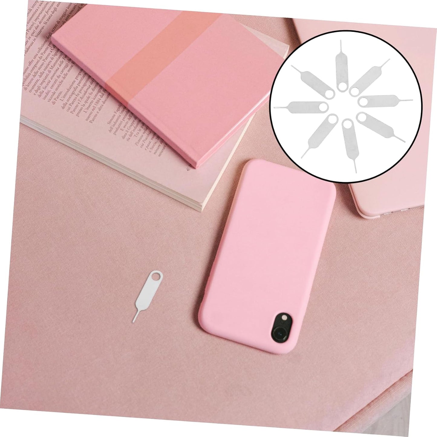 500pcs Gadpiparty Mobile Phone Sim Card Ejector Tool Durable Stainless Steel Pin for Removal Compact Design