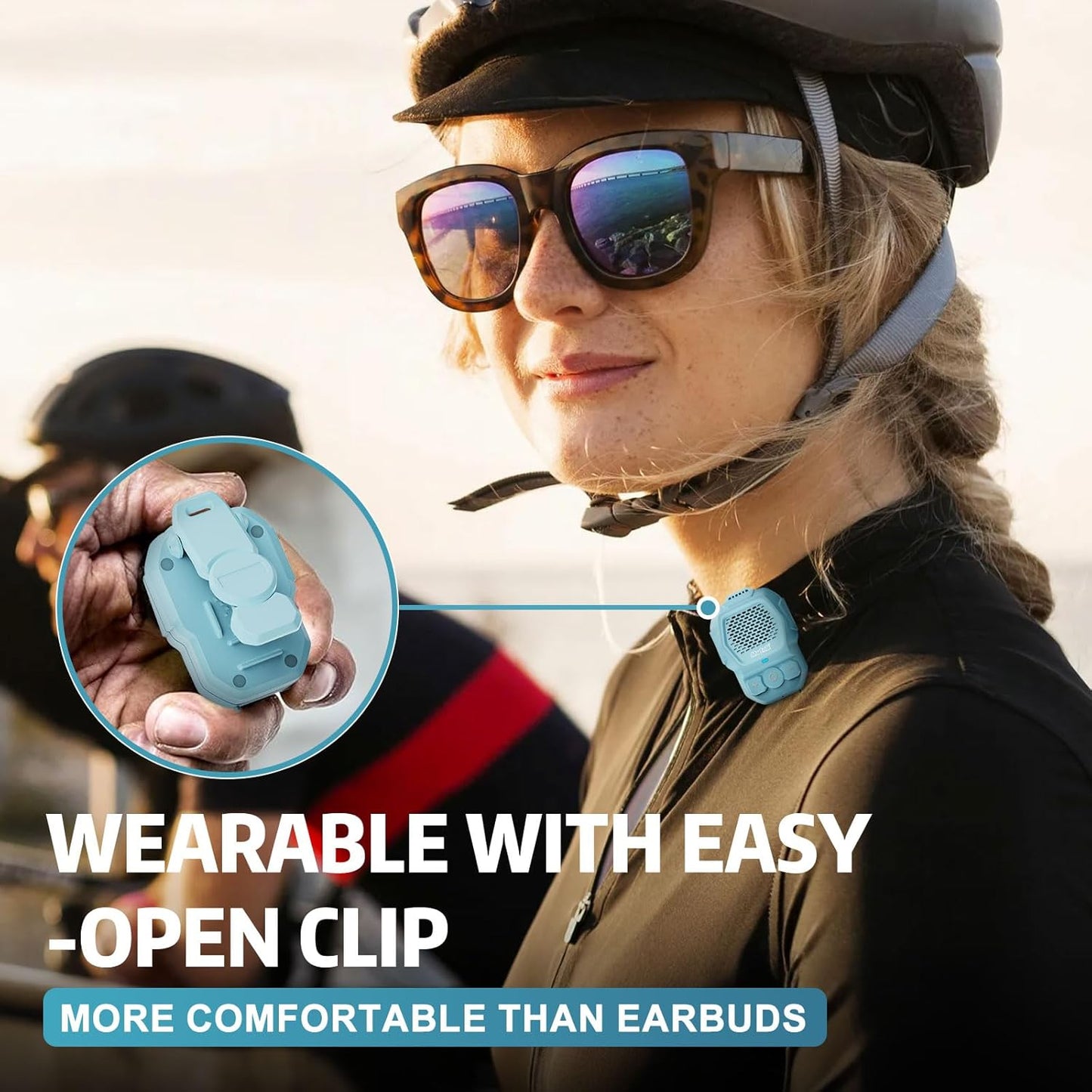 Mufoli 14 Wearable Bluetooth Speaker, Wireless Portable Speakers, Waterproof Jobsite Speaker Up to Hours Playtime, Clip