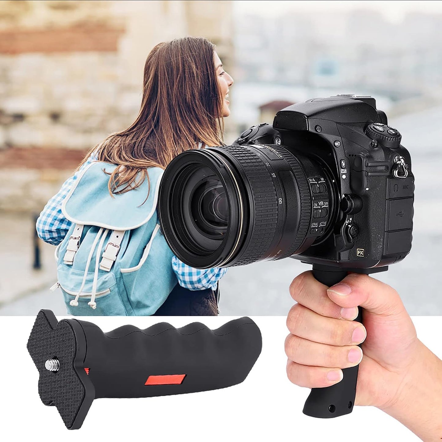 EIMSOAH 1/4 Inch Portable Camera Handle Grip with Wide and Screw Ergonomic Design Lightweight for Mirrorless Sports