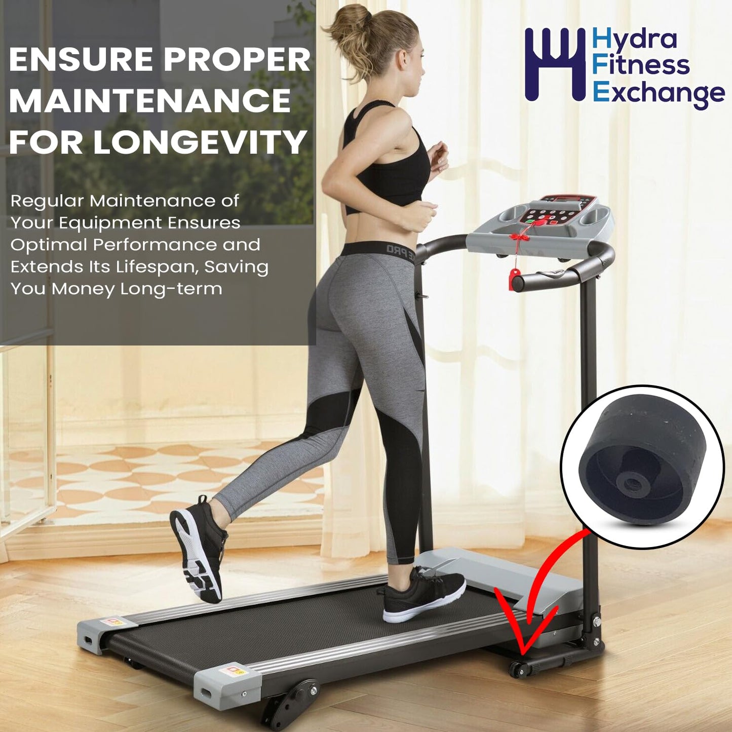Hydra Fitness Exchange Elliptical Transport Wheel 148803 – Easy Mobility Smooth Operation Heavy Duty Plastic Caster Wheel for Crosstrainer & Elliptical Treadmills Exercise Bikes Home Gym Equipment