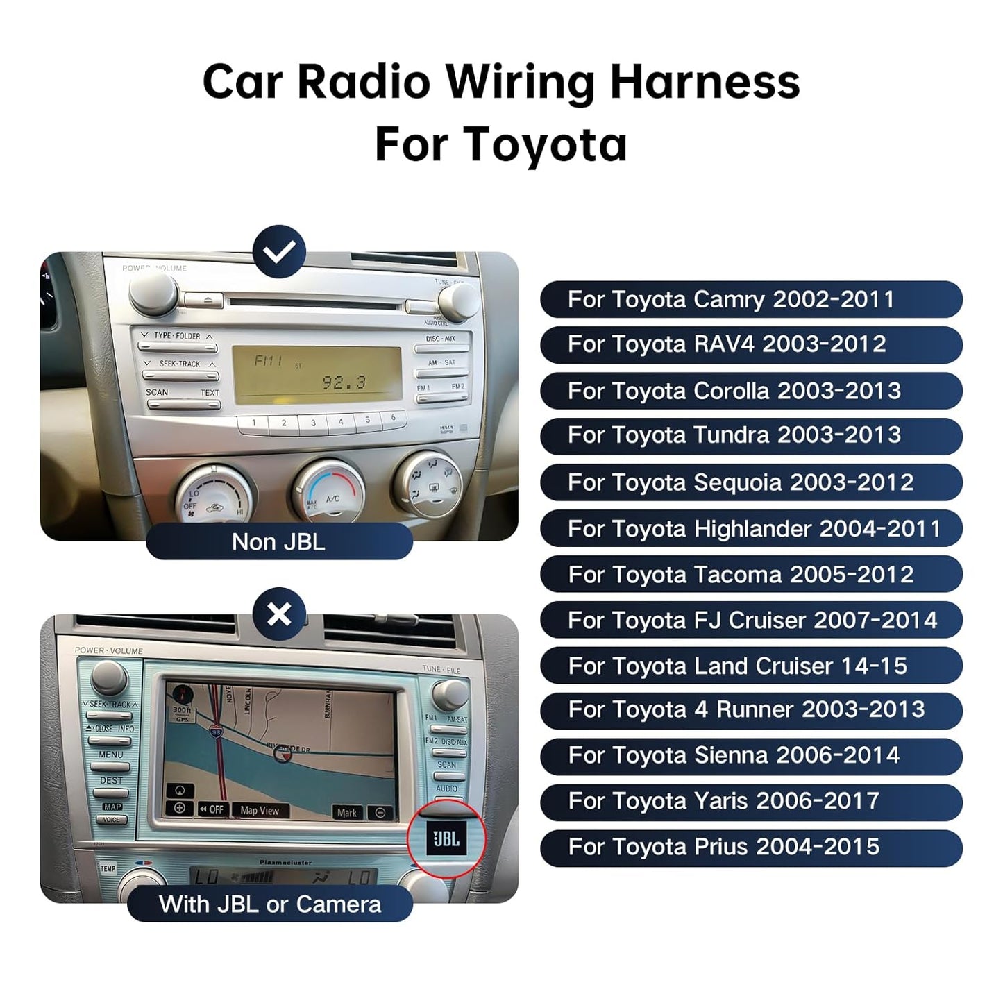 16PIN RAV4 Car aftermarket Radio Wiring Harness for Toyota Camry Corolla Tundra Highlander Car Stereo Wire Harness