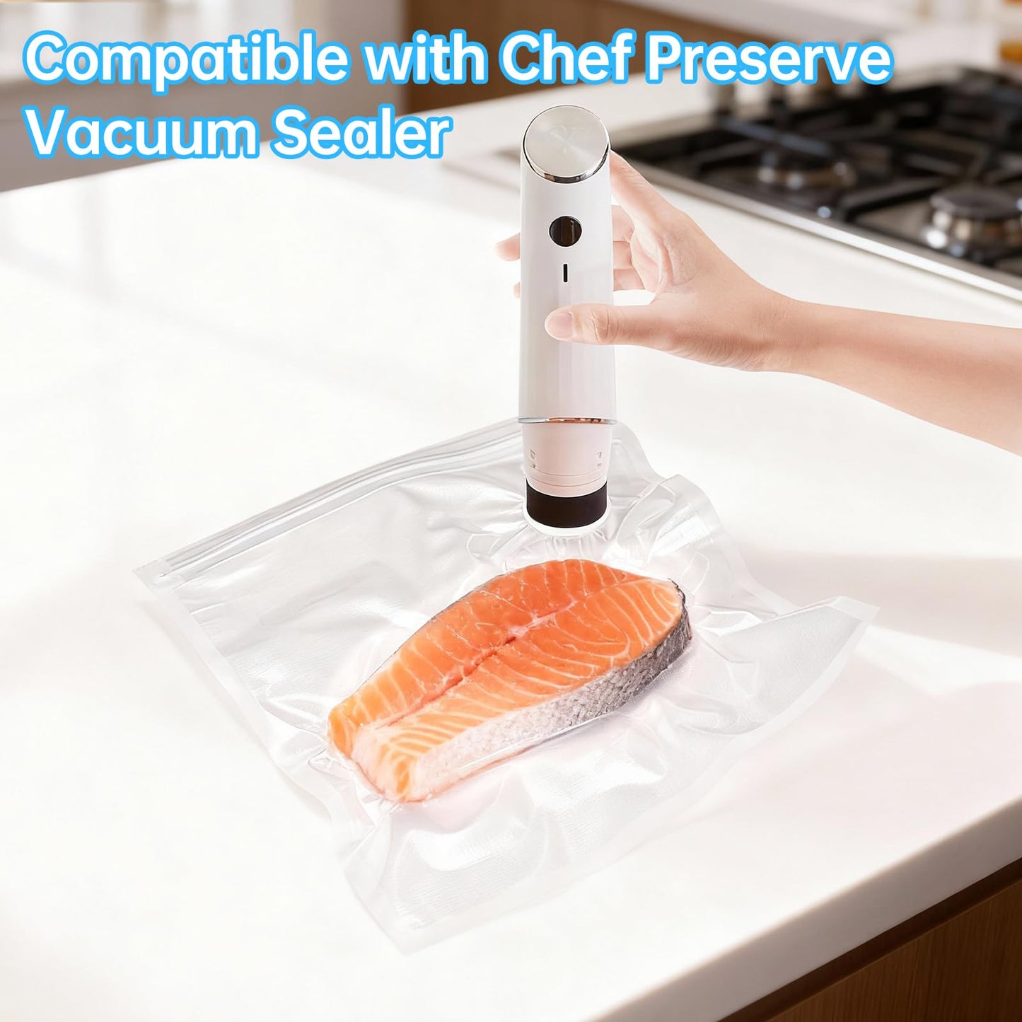 Vacuum Sealer Bags Compatible with Chef Preserve,10PCS Reusable Food Grade And Leak-Proof Storage Bags,Clear,5pcs (10.24 * 11.02 in),5pcs(10.24 * 13.39 in)